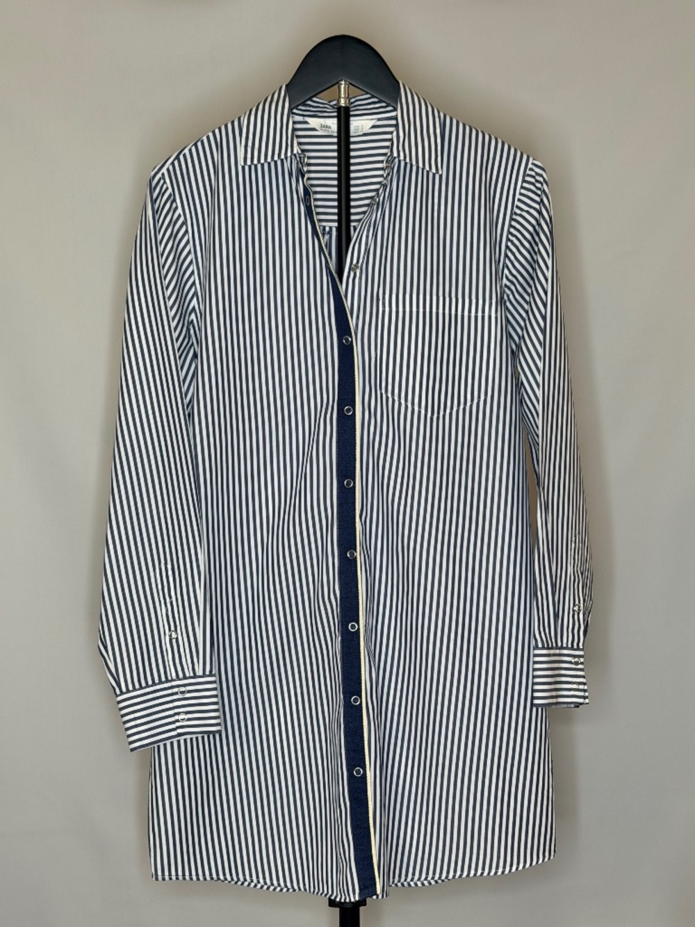 Zara Denim Striped Shirt Dress